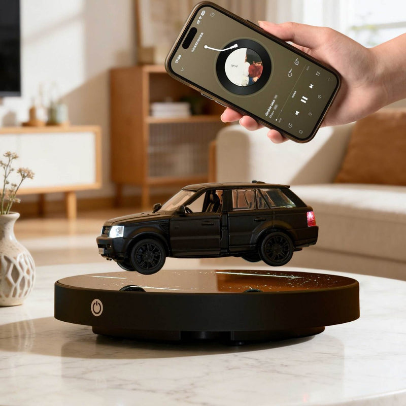 Maglev 1:36 Alloy Car Model – Floating Black Tech Car Decoration with Bluetooth (IP-0041)