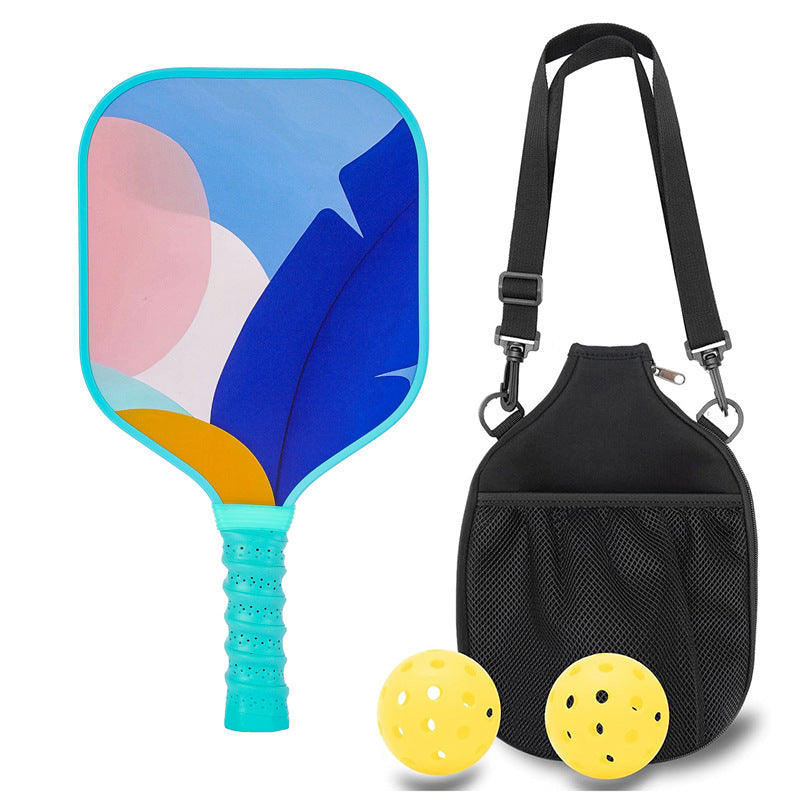 Tropical Abstract Color Block Pickleball Paddle – Modern Fiberglass for Kids (PCR-0034)