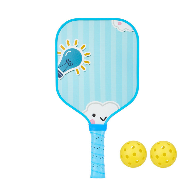 Kids Pickleball Paddle – Fiberglass Material with Cute Cloud Light Bulb Pattern Design (PCR-0017)