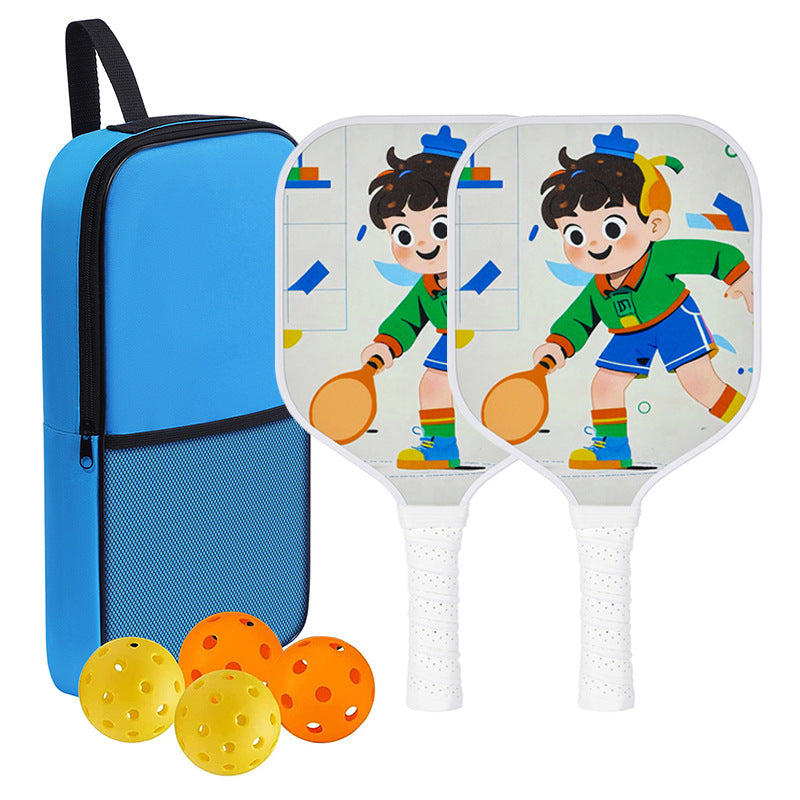 Kids Pickleball Paddle – Fiberglass Material with Cartoon Boy Pattern Design (PCR-0019)