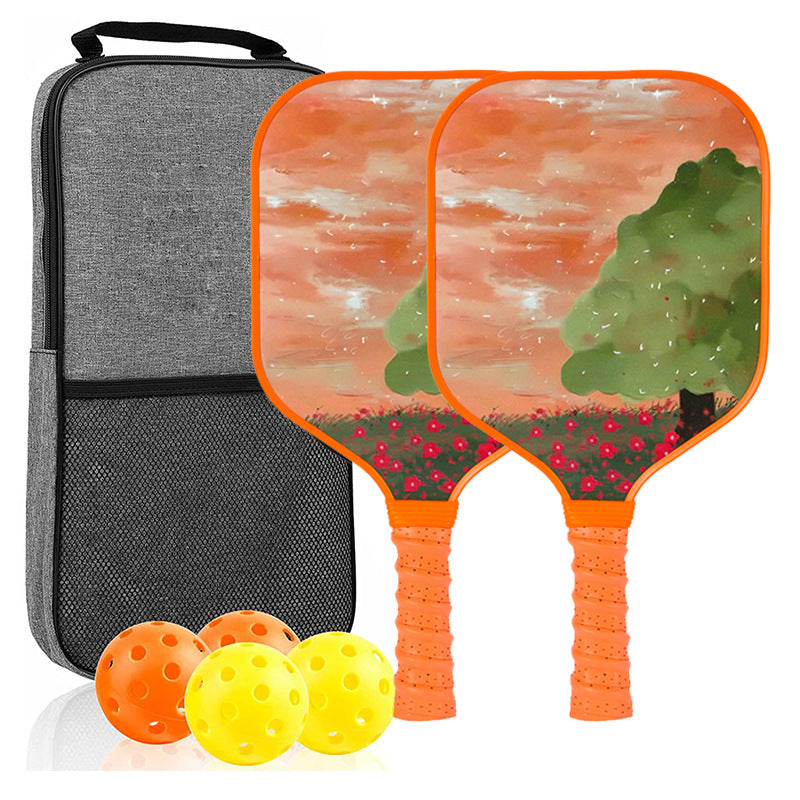 Dreamy Orange Sunset Tree Pickleball Paddle – Lightweight Fiberglass for Kids (PCR-0025)