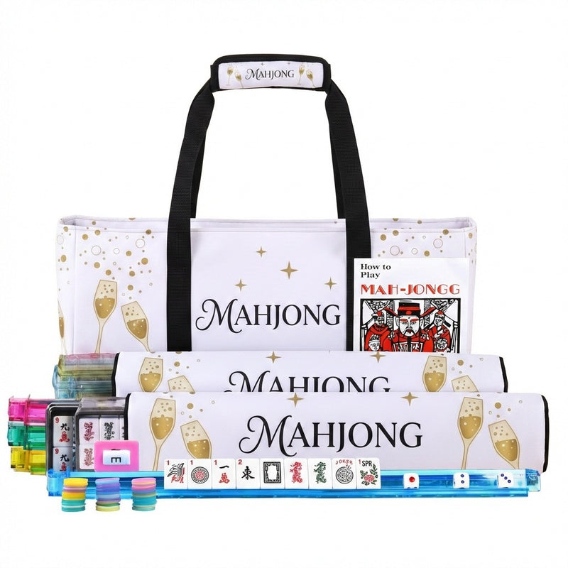 American Mahjong Storage Bag 3-Piece Set with Tiles - Complete Mahjong Set – Great Gift for Mahjong Lovers (MJ-CP-0014)