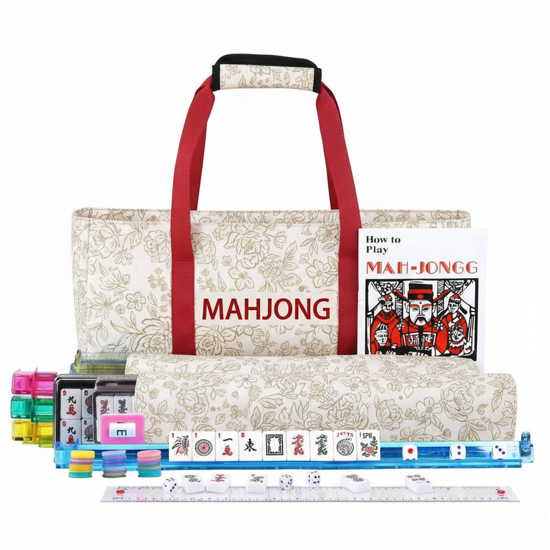 American Mahjong Storage Bag 3-Piece Set with Tiles - Complete Mahjong Set – Great Gift for Mahjong Lovers (MJ-CP-0014)