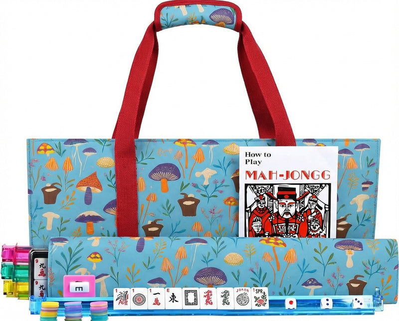 American Mahjong Storage Bag 3-Piece Set with Tiles - Complete Mahjong Set – Great Gift for Mahjong Lovers (MJ-CP-0014)