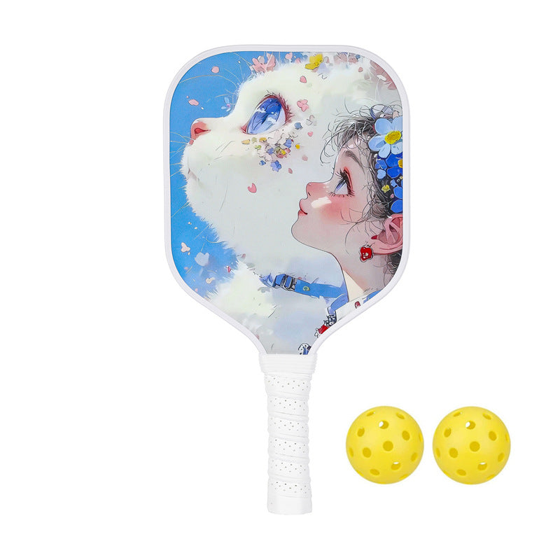 Kids Pickleball Paddle – Fiberglass Material with Dreamy Cat Petal Pattern Design (PCR-0018)