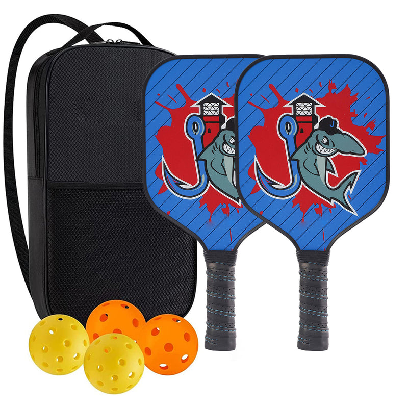 Kids Pickleball Paddle – Fiberglass Material with Cartoon Fish Pattern Design (PCR-0013)