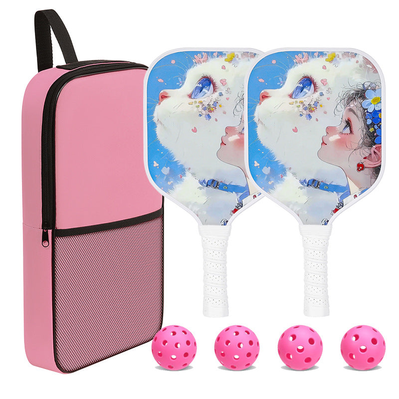 Kids Pickleball Paddle – Fiberglass Material with Dreamy Cat Petal Pattern Design (PCR-0018)