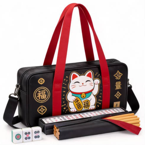 American Mahjong Storage Bag 3-Piece Set with Tiles - Complete Mahjong Set – Great Gift for Mahjong Lovers (MJ-CP-0014)