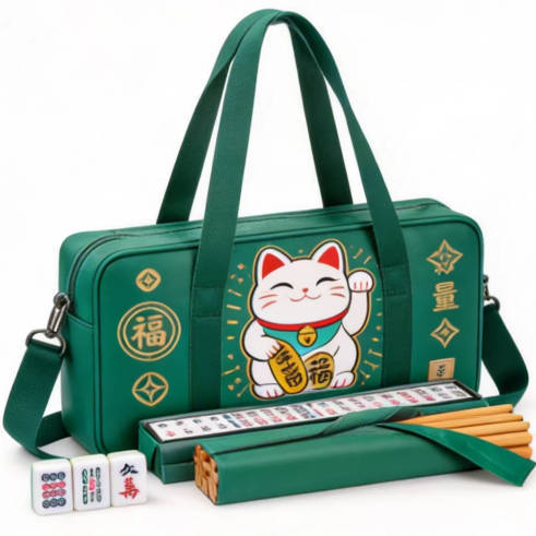 American Mahjong Storage Bag 3-Piece Set with Tiles - Complete Mahjong Set – Great Gift for Mahjong Lovers (MJ-CP-0014)