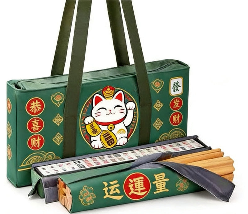American Mahjong Storage Bag 3-Piece Set with Tiles - Complete Mahjong Set – Great Gift for Mahjong Lovers (MJ-CP-0014)