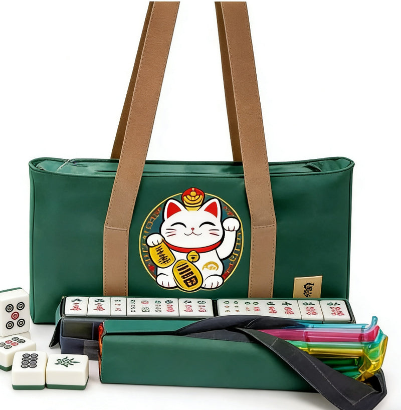 American Mahjong Storage Bag 3-Piece Set with Tiles - Complete Mahjong Set – Great Gift for Mahjong Lovers (MJ-CP-0014)