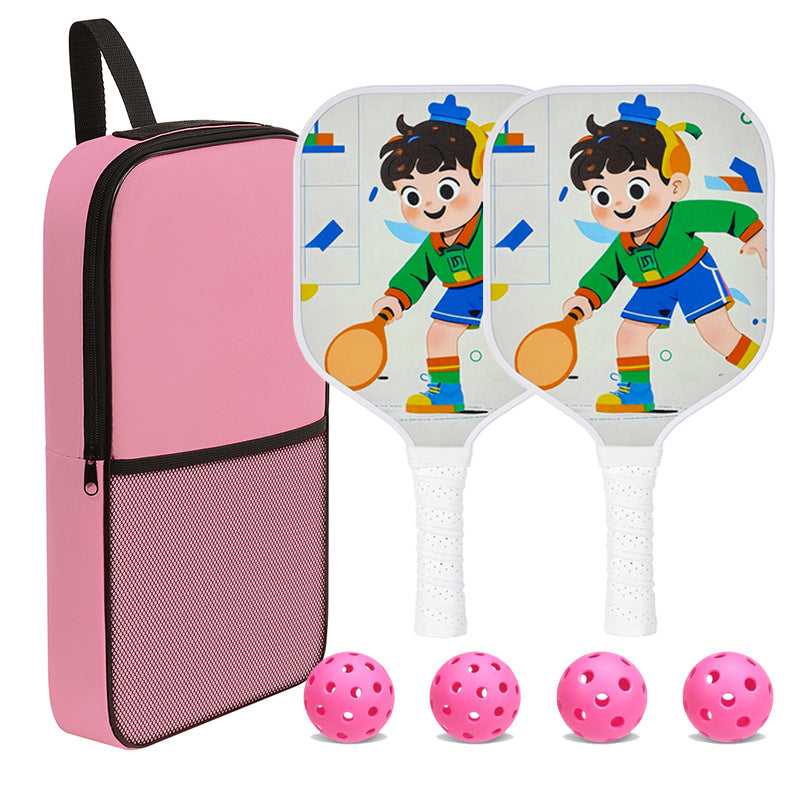 Kids Pickleball Paddle – Fiberglass Material with Cartoon Boy Pattern Design (PCR-0019)