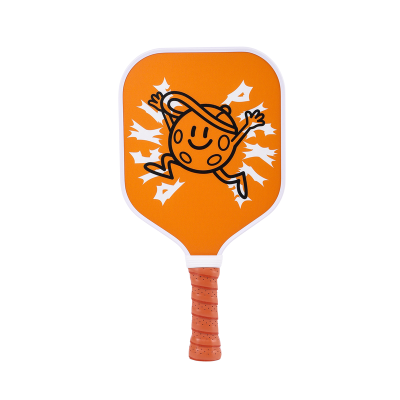 Kids Pickleball Paddle – Fiberglass Material with Cartoon Orange Little Man Pattern Design (PCR-0006)