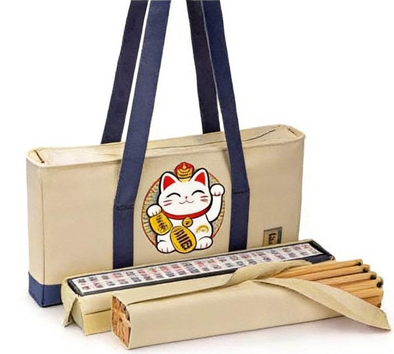 American Mahjong Storage Bag 3-Piece Set with Tiles - Complete Mahjong Set – Great Gift for Mahjong Lovers (MJ-CP-0014)