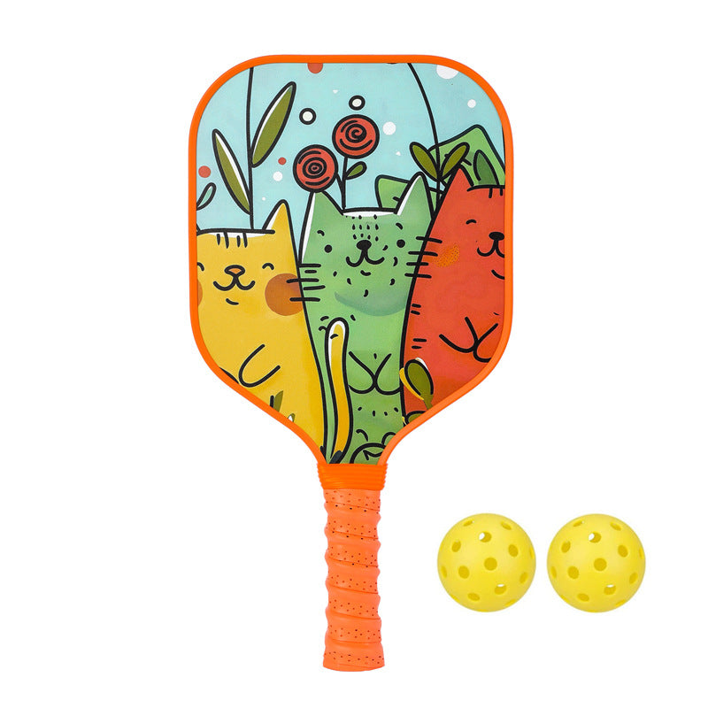 Happy Cartoon Cats Pickleball Paddle – Lightweight Fiberglass for Kids (PCR-0021)