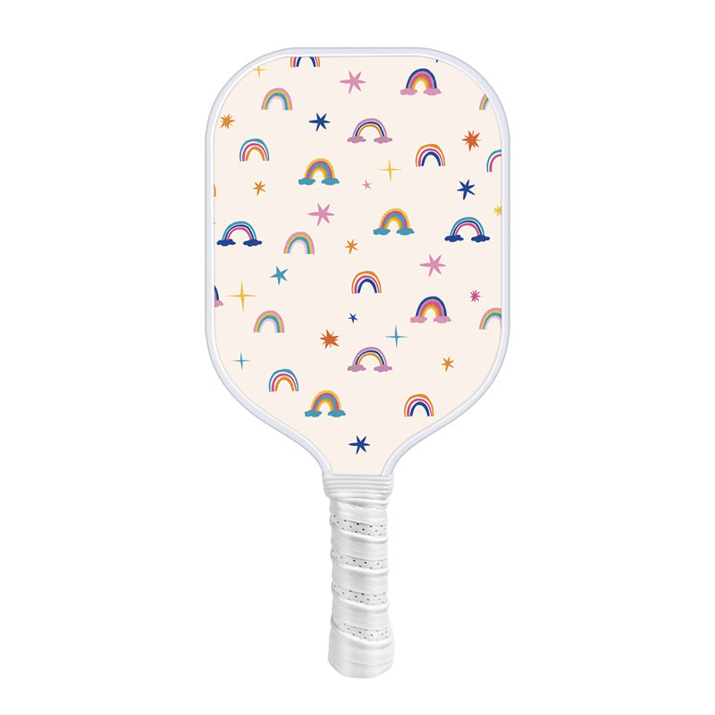 Rainbow & Stars Pickleball Paddle – Carbon Fiber for Kids (PCR-0048)