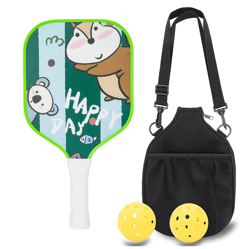 Happy Day Chipmunk & Bear Pickleball Paddle – Whimsical Fiberglass for Kids (PCR-0029)